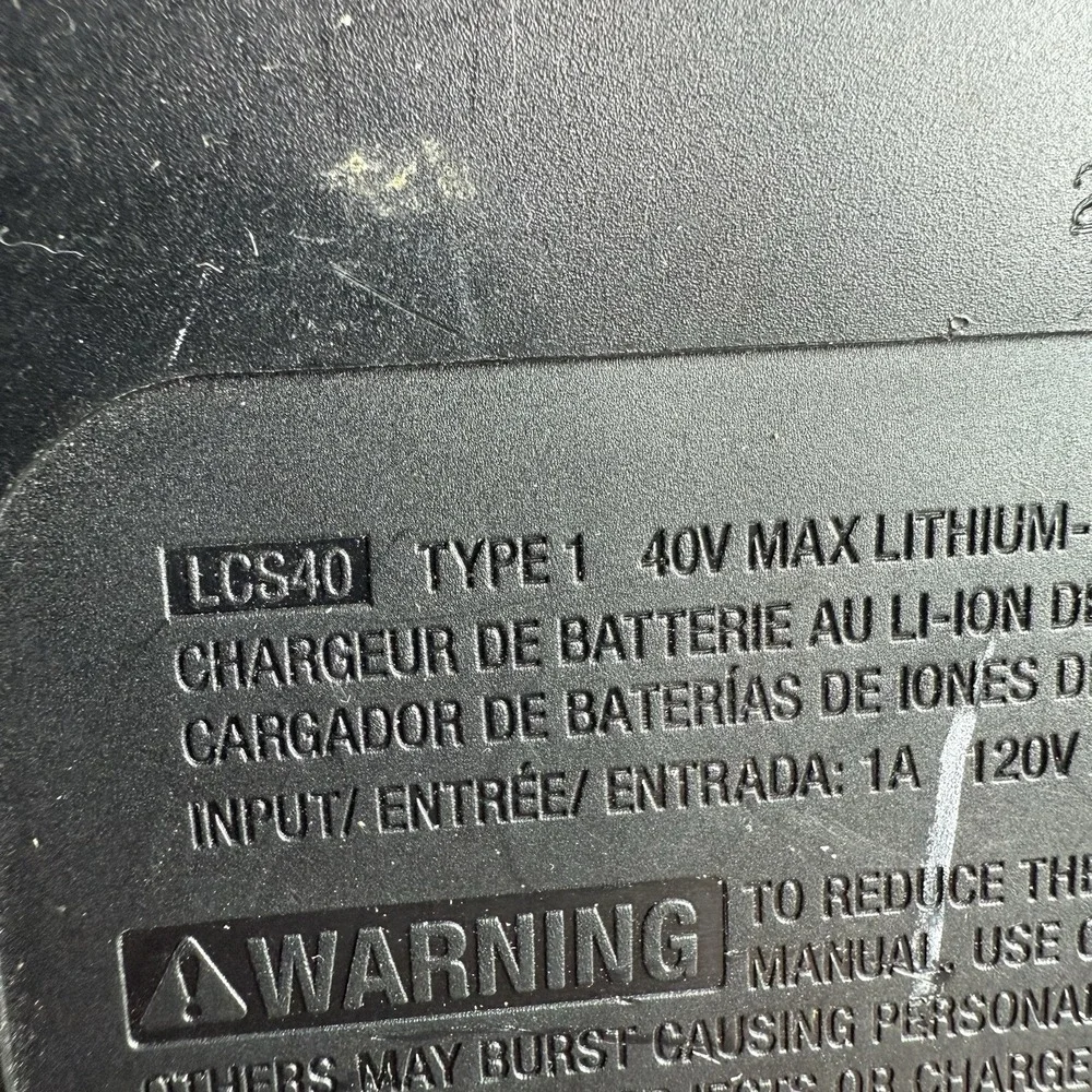 Genuine OEM BLACK + DECKER 40V MAX* Battery Fast Charger 40 Volt Model LCS40